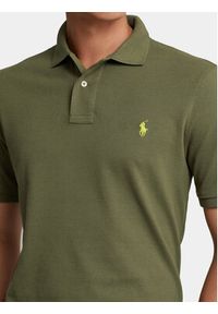 Polo Ralph Lauren Polo 710536856352 Zielony Slim Fit. Typ kołnierza: polo. Kolor: zielony. Materiał: bawełna #5
