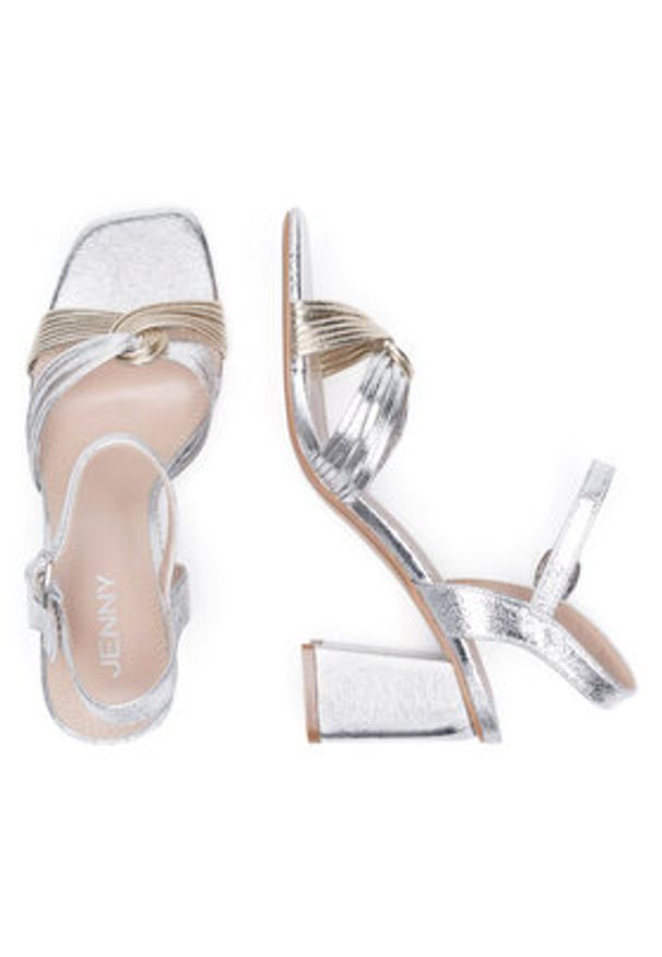 Jenny - JENNY Sandały SX108-01 Srebrny. Kolor: srebrny. Materiał: materiał, syntetyk