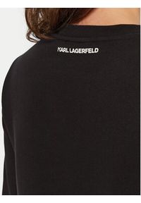 Karl Lagerfeld - KARL LAGERFELD Bluza A1W20010 Czarny Regular Fit. Typ kołnierza: dekolt w karo. Kolor: czarny. Materiał: bawełna