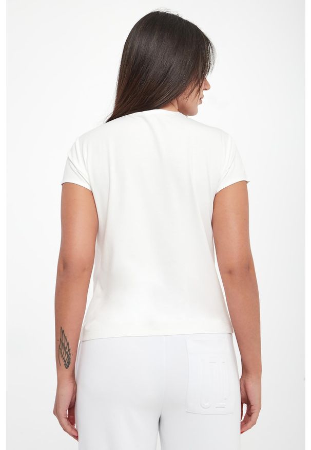 Sportalm - T-shirt damski wiskozowy z logo SPORTALM. Materiał: wiskoza