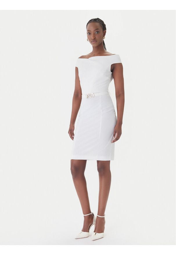 Rinascimento Sukienka koktajlowa CFC0127755003 Biały Slim Fit. Kolor: biały. Materiał: syntetyk. Styl: wizytowy