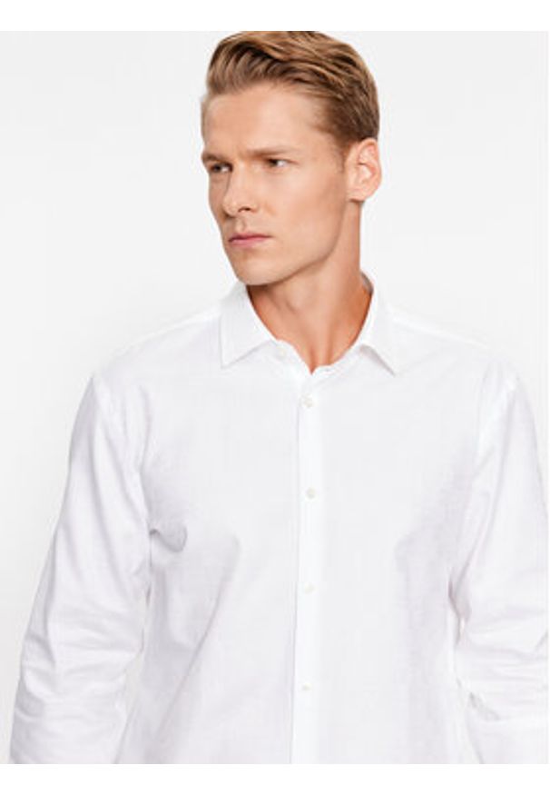 Hugo Koszula Kenno 50500965 Biały Slim Fit. Kolor: biały. Materiał: bawełna