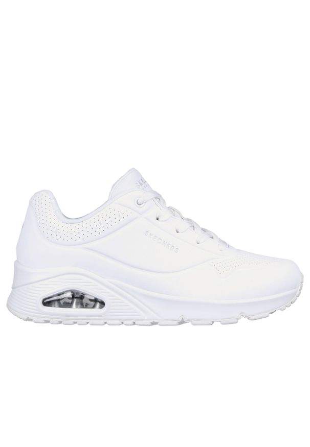 skechers - Trenerzy damscy Skechers Uno-Stand On Air. Kolor: biały. Materiał: materiał, syntetyk, tkanina, guma. Model: Skechers Sport. Sport: turystyka piesza