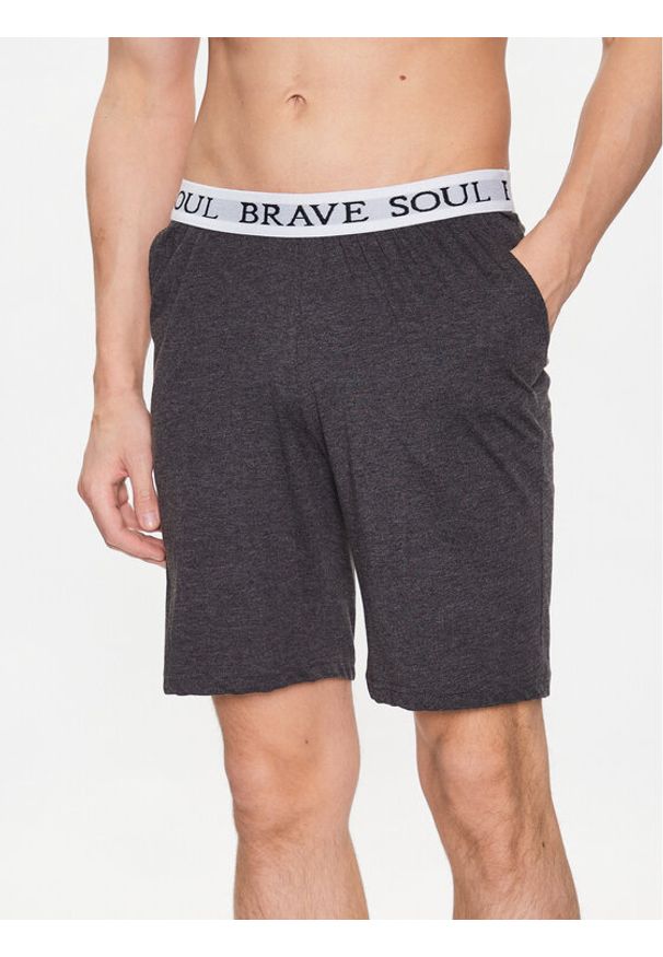 Brave Soul Szorty piżamowe MLWB-149KEVCHL Szary Regular Fit. Kolor: szary. Materiał: bawełna