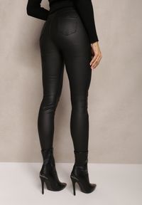 Renee - Czarne Spodnie z Ekoskóry o Fasonie Skinny Sonowa. Stan: podwyższony. Kolor: czarny #3