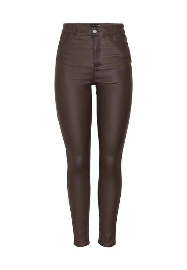 Vero Moda Curve Spodnie materiałowe Sophia 10281185 Brązowy Skinny Fit. Kolor: brązowy. Materiał: wiskoza