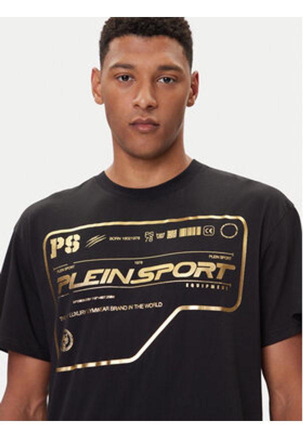 Plein Sport T-Shirt FAEC MTK8373 STE001N Czarny Loose Fit. Kolor: czarny. Materiał: bawełna. Styl: sportowy