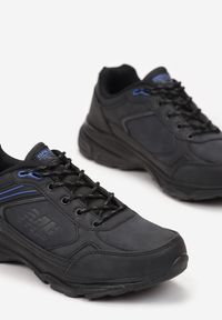 Born2be - Czarno-Niebieskie Buty Sportowe Iomite. Wysokość cholewki: przed kostkę. Nosek buta: okrągły. Kolor: czarny. Szerokość cholewki: normalna #4