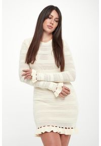 Twinset Milano - Sukienka ażurowa mini TWINSET. Wzór: ażurowy. Długość: mini #3