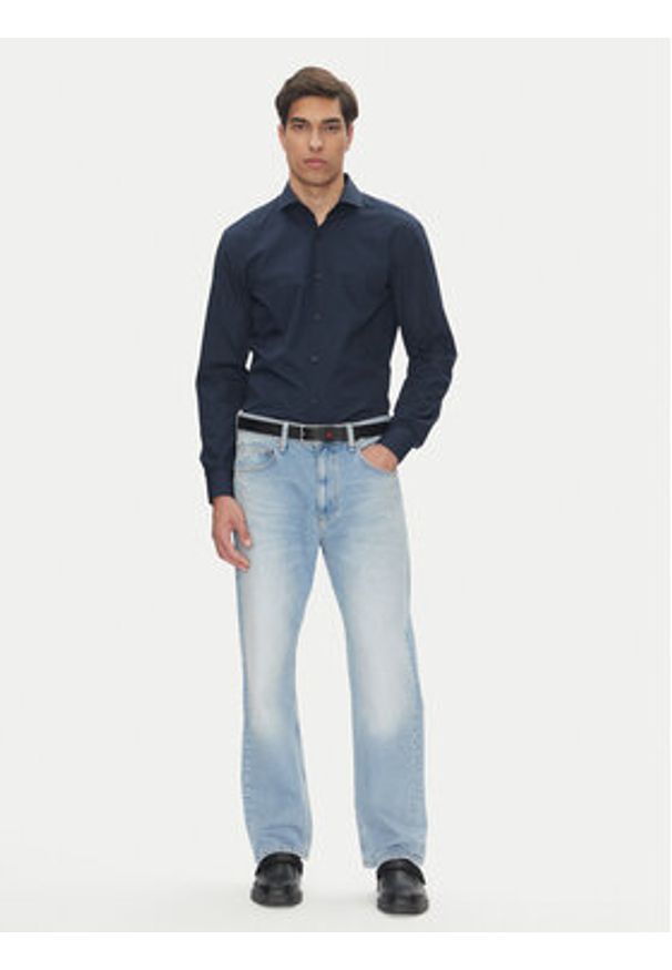 Hugo - HUGO Koszula C-Jason 50293691 Granatowy Slim Fit. Kolor: niebieski. Materiał: bawełna