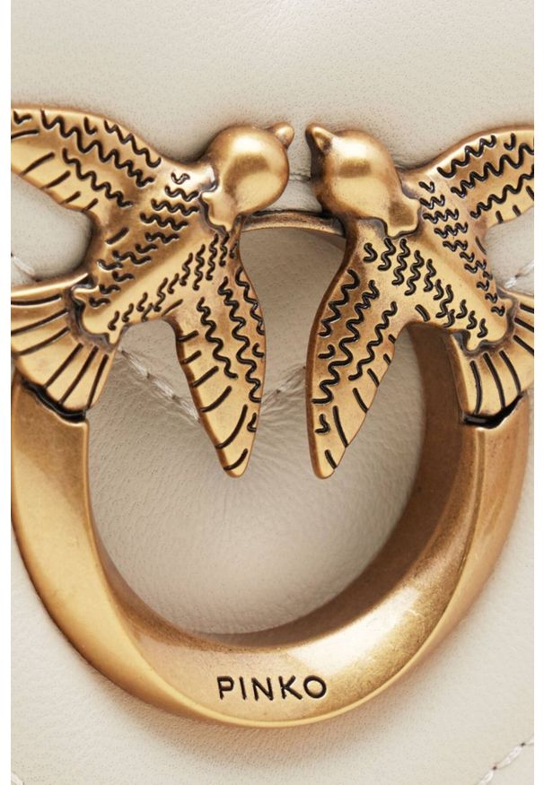 Pinko - PINKO Beżowa kopertówka Love Click Mini AW25. Kolor: beżowy. Materiał: skórzane. Styl: casual, elegancki, wizytowy