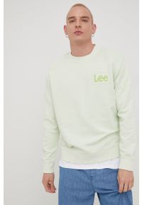 Lee bluza bawełniana męska kolor zielony z nadrukiem. Kolor: zielony. Materiał: bawełna. Wzór: nadruk