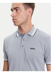 BOSS Polo Paddy 50469055 Szary Regular Fit. Typ kołnierza: polo. Kolor: szary. Materiał: bawełna #5