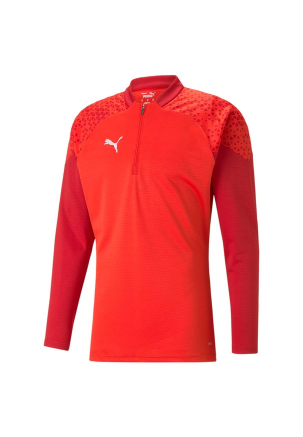 Koszulka z długim rękawem 1/4 Puma Team Cup. Kolor: czerwony. Materiał: tkanina. Długość rękawa: długi rękaw. Długość: długie. Sport: piłka nożna