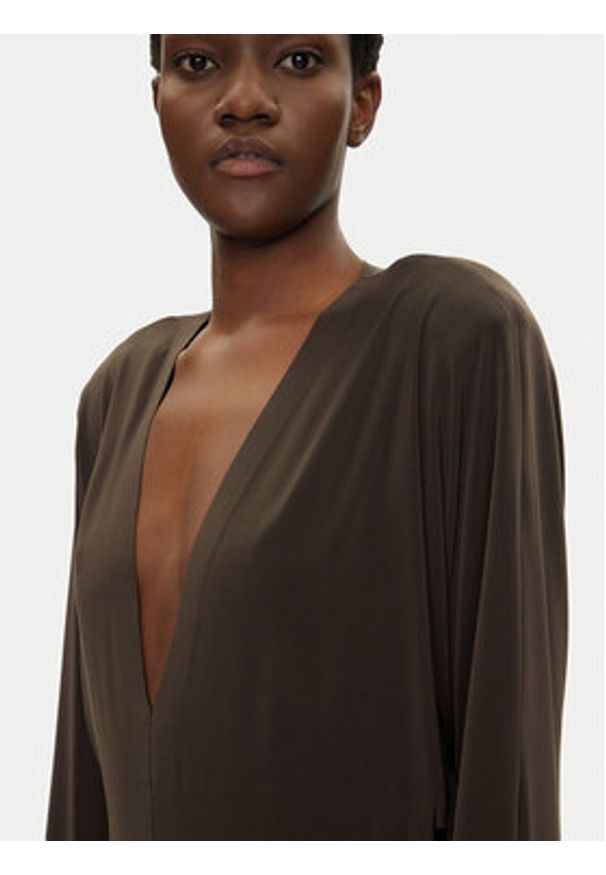 NORMA KAMALI Kombinezon KK424JPLG63823 Brązowy Regular Fit. Kolor: brązowy. Materiał: syntetyk