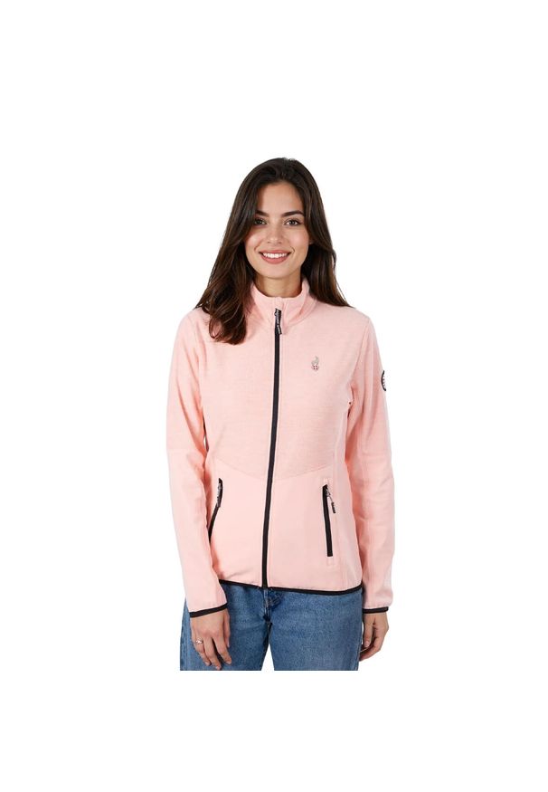 Aulp - Bluza damska AULP BERTI sportowa elastyczna komfortowa ciepła miękka. Kolor: wielokolorowy, czerwony, różowy. Materiał: dzianina, materiał