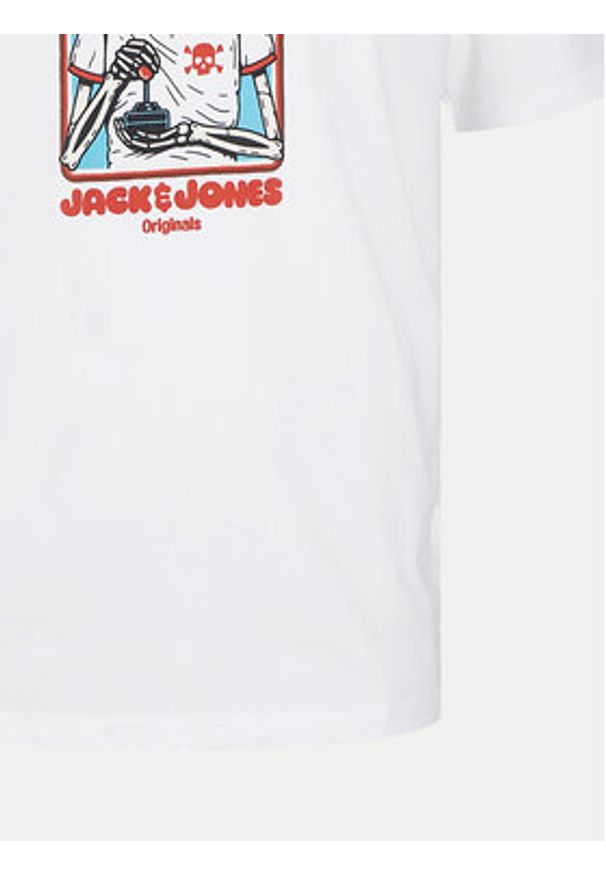 Jack & Jones - Jack&Jones T-Shirt Eight Skull 12264841 Biały Standard Fit. Kolor: biały. Materiał: bawełna
