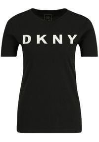 DKNY T-Shirt W3276CNA Czarny Regular Fit. Kolor: czarny. Materiał: bawełna #7