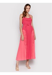TwinSet - TWINSET Sukienka koktajlowa 221TT2477 Różowy Regular Fit. Kolor: różowy. Materiał: syntetyk. Styl: wizytowy #1