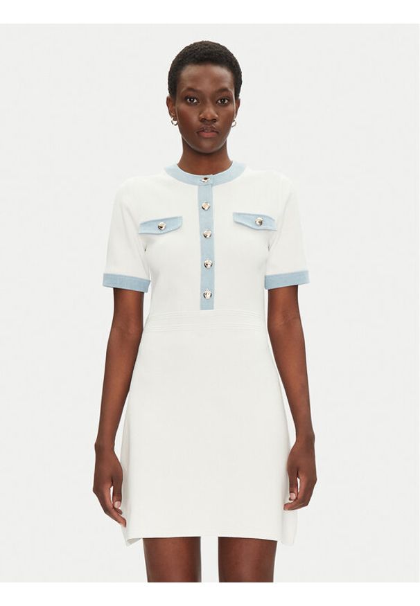 Morgan Sukienka dzianinowa 251-RMROME M Biały Regular Fit. Kolor: biały. Materiał: syntetyk