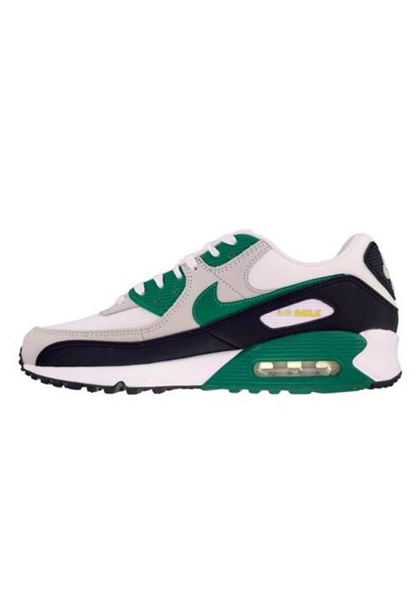 Buty do chodzenia damskie Nike Air Max 90. Zapięcie: sznurówki. Kolor: biały, wielokolorowy, zielony, czarny. Materiał: materiał, syntetyk. Szerokość cholewki: normalna. Model: Nike Air Max 90, Nike Air Max. Sport: turystyka piesza