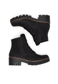 Rieker Trzewiki 79240-00 Czarny. Kolor: czarny. Materiał: materiał #3