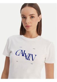 Calvin Klein Jeans T-Shirt Seasonal LV047F808G Biały Slim Fit. Kolor: biały. Materiał: bawełna #3
