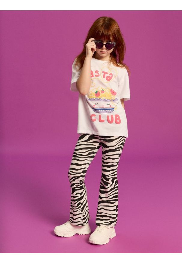 Sinsay - Legginsy flare w zebre - wielobarwny