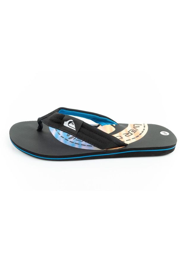 Klapki japonki męskie Quiksilver Molokai. Okazja: na plażę. Kolor: czarny, wielokolorowy. Styl: sportowy