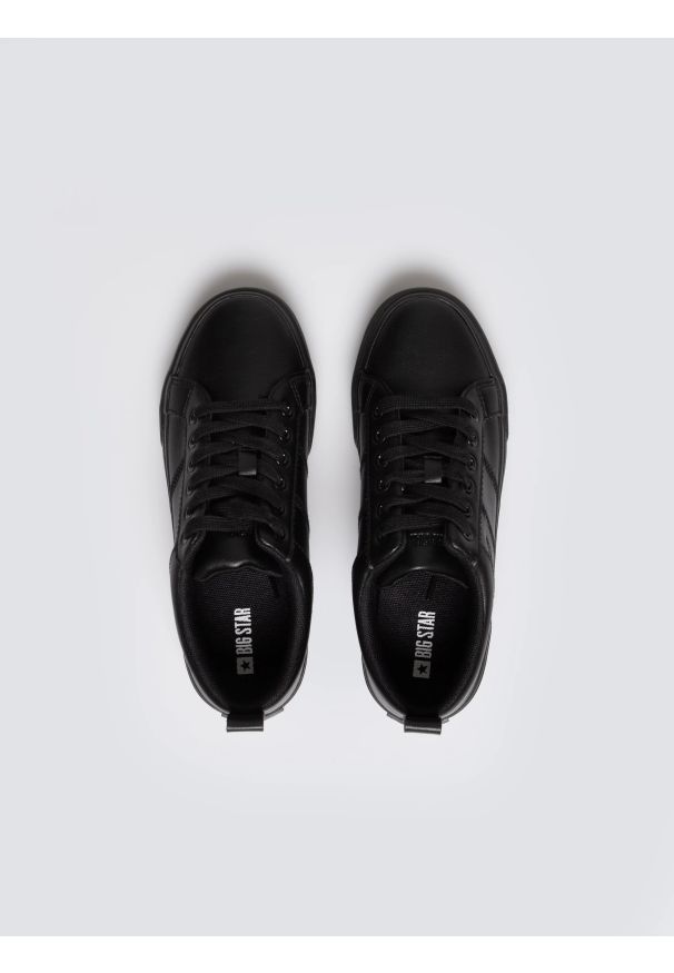 Big-Star - Trampki damskie ze skóry ekologicznej czarne RR274316 906. Okazja: na co dzień. Nosek buta: okrągły. Kolor: czarny. Materiał: skóra ekologiczna. Styl: sportowy, klasyczny, casual, elegancki