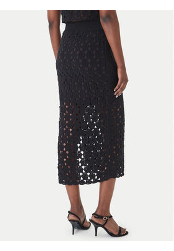 Fracomina Spódnica midi FR26SG4008K488R6 Czarny Slim Fit. Kolor: czarny. Materiał: bawełna