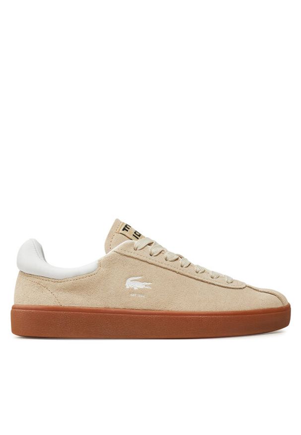 Lacoste Sneakersy Baseshot 7-48SFA0010 Beżowy. Kolor: beżowy. Materiał: skóra, zamsz