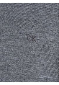 Calvin Klein Sweter K10K110423 Szary Slim Fit. Kolor: szary. Materiał: wełna #7