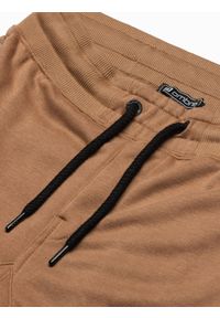 Ombre Clothing - Spodnie męskie dresowe joggery P918 - brązowe - M. Kolor: brązowy. Materiał: dresówka #7
