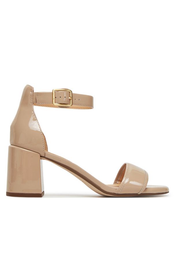 Clarks Sandały Ezoria Mae 26181299 Beżowy. Kolor: beżowy. Materiał: skóra, lakier