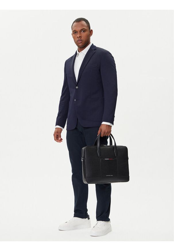 TOMMY HILFIGER - Tommy Hilfiger Torba na laptopa Th Central Slim Computer Bag AM0AM13484 Czarny. Kolor: czarny. Materiał: skóra