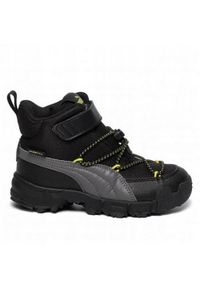 Buty do chodzenia dla dzieci Puma Maka Puretex. Wysokość cholewki: za kostkę. Zapięcie: rzepy. Kolor: wielokolorowy, czarny. Materiał: materiał. Szerokość cholewki: normalna. Sport: turystyka piesza