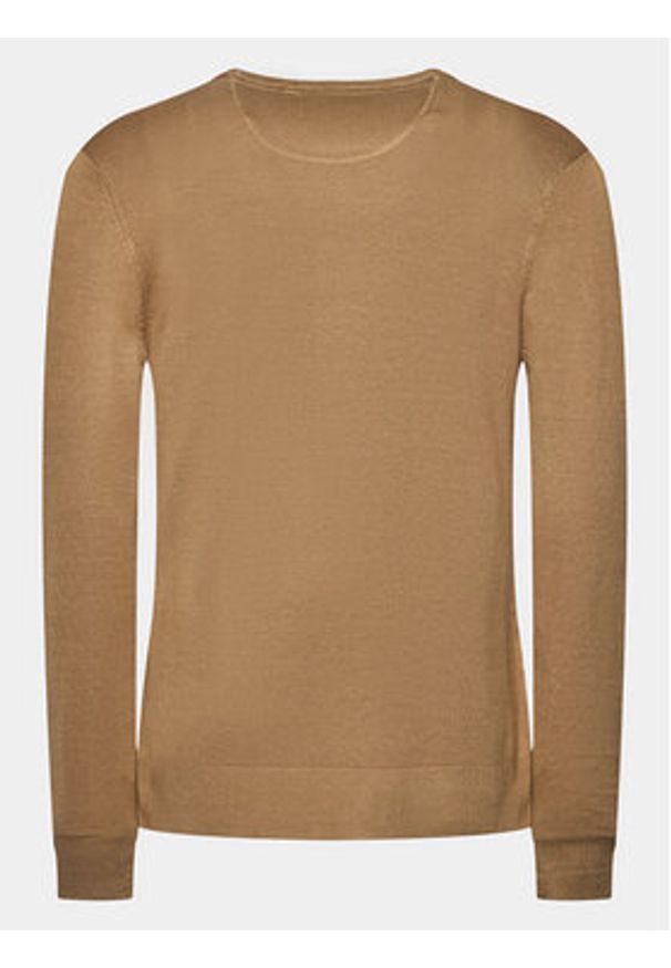 Brave Soul Sweter MK-36ARUNDELB Brązowy Regular Fit. Kolor: brązowy. Materiał: wiskoza