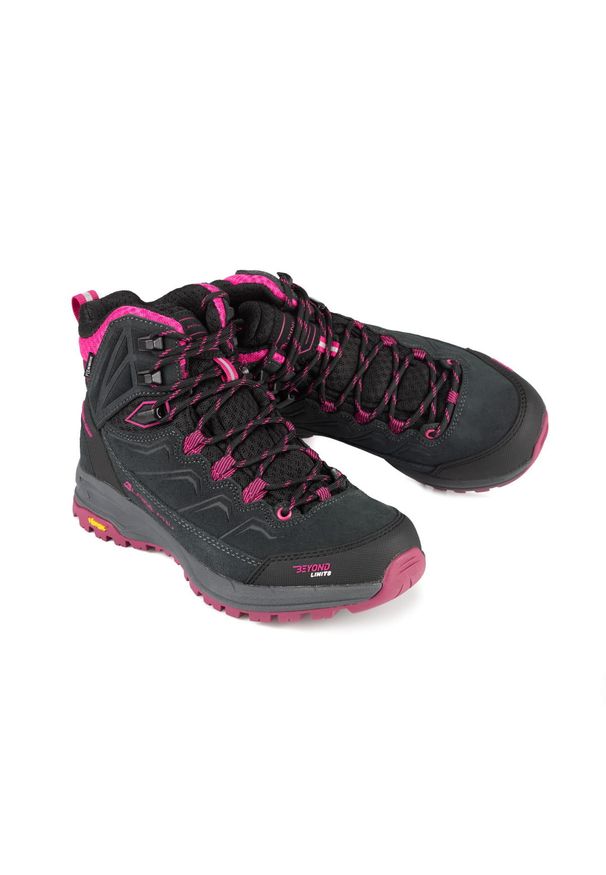 ALPINE PRO - Buty trekkingowe Alpine Pro Kufe Vibram. Wysokość cholewki: przed kolano. Kolor: różowy. Materiał: skóra. Szerokość cholewki: normalna