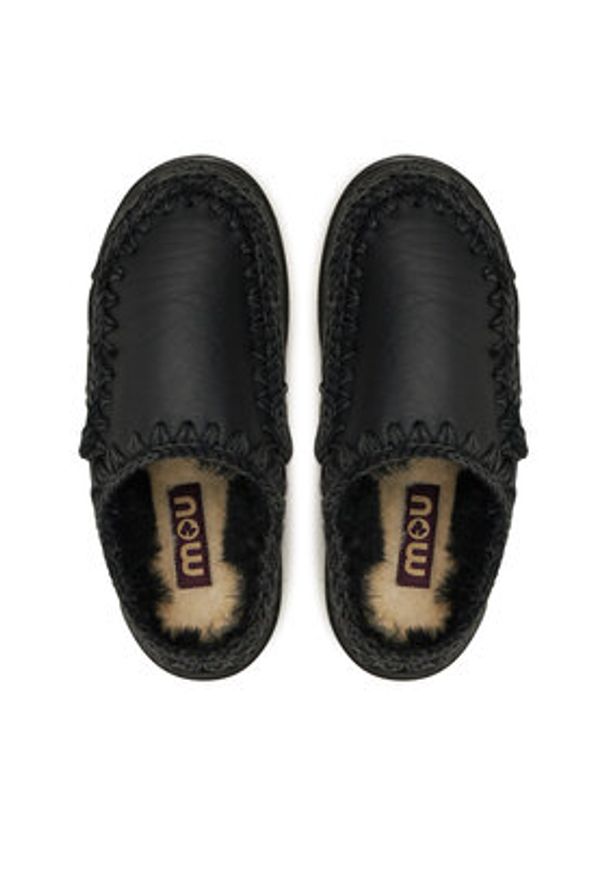 Mou Kapcie Eskimo Bold Clog FW411010B Czarny. Kolor: czarny. Materiał: skóra