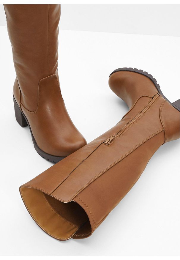 bonprix - Kozaki. Kolor: brązowy