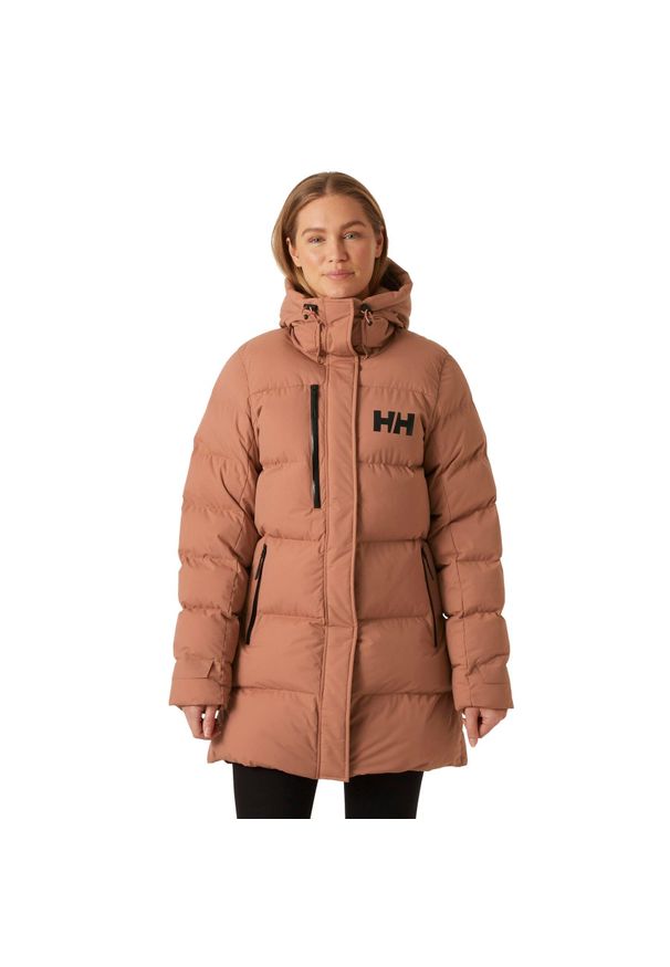 Kurtka uniwersalna damska Helly Hansen Adore. Typ kołnierza: kaptur. Kolor: pomarańczowy, wielokolorowy, brązowy. Materiał: syntetyk. Długość: długie