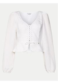 Guess Bluzka Federica W4GH88 WG7B0 Biały Regular Fit. Kolor: biały. Materiał: lyocell