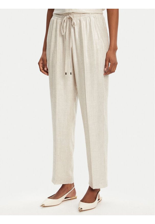 ACCESS FASHION Spodnie materiałowe 53-5123-421 Beżowy Regular Fit. Kolor: beżowy. Materiał: wiskoza