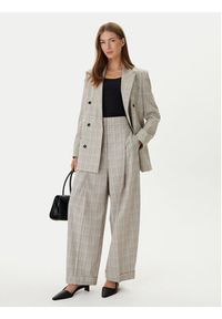 BOSS Spodnie materiałowe Telda1 50553949 Beżowy Oversize. Kolor: beżowy. Materiał: wełna #5