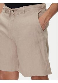 Selected Homme Szorty materiałowe 16097541 Beżowy Loose Fit. Kolor: beżowy. Materiał: len
