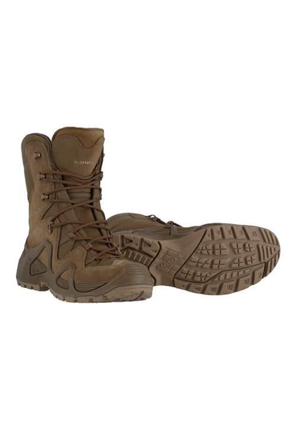 Buty trekkingowe męskie Lowa Military-stiefel Zephyr Hi Tf. Wysokość cholewki: za kostkę. Zapięcie: sznurówki. Kolor: brązowy. Materiał: skóra, guma, tkanina, zamsz. Szerokość cholewki: normalna