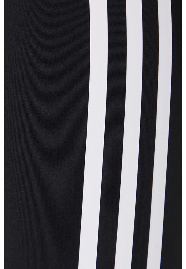 adidas Performance szorty treningowe Optime TrainIcons 3-Stripes H64228 damskie kolor czarny z nadrukiem high waist. Stan: podwyższony. Kolor: czarny. Materiał: skóra, włókno, materiał, lycra. Wzór: nadruk. Styl: sportowy