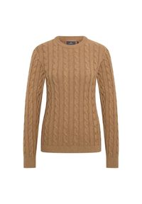 HV POLO - Sweter damski HV Polo Tally. Typ kołnierza: polo. Kolor: brązowy. Materiał: polar. Sezon: zima #1