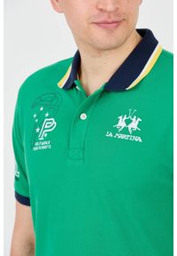 La Martina - LA MARTINA Zielone męskie polo, Rozmiar XL. Typ kołnierza: polo. Kolor: zielony #6
